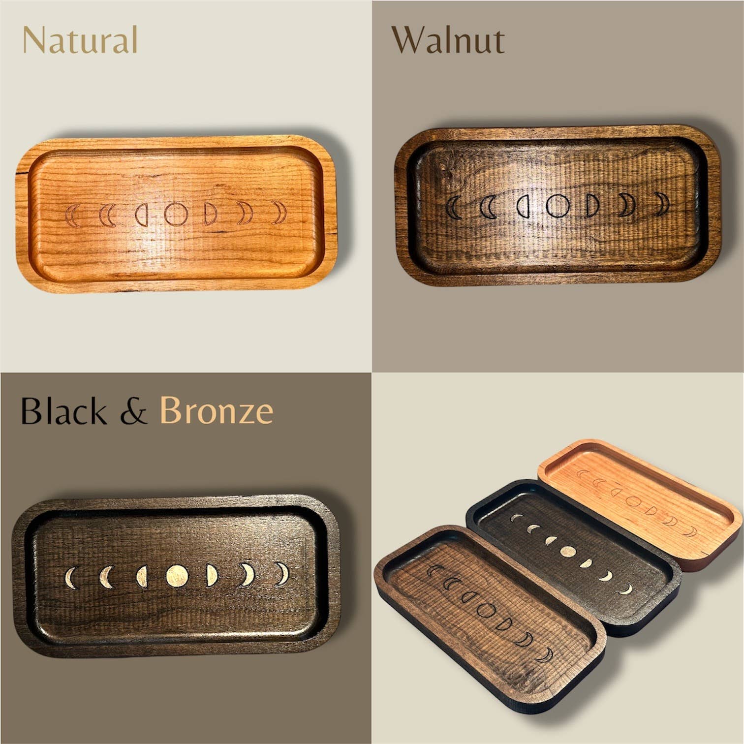 Third Eye Creation Company - Vente Plateaux décoratifs - Plateau de phases lunaires, vide-poche céleste, porte-cristaux2