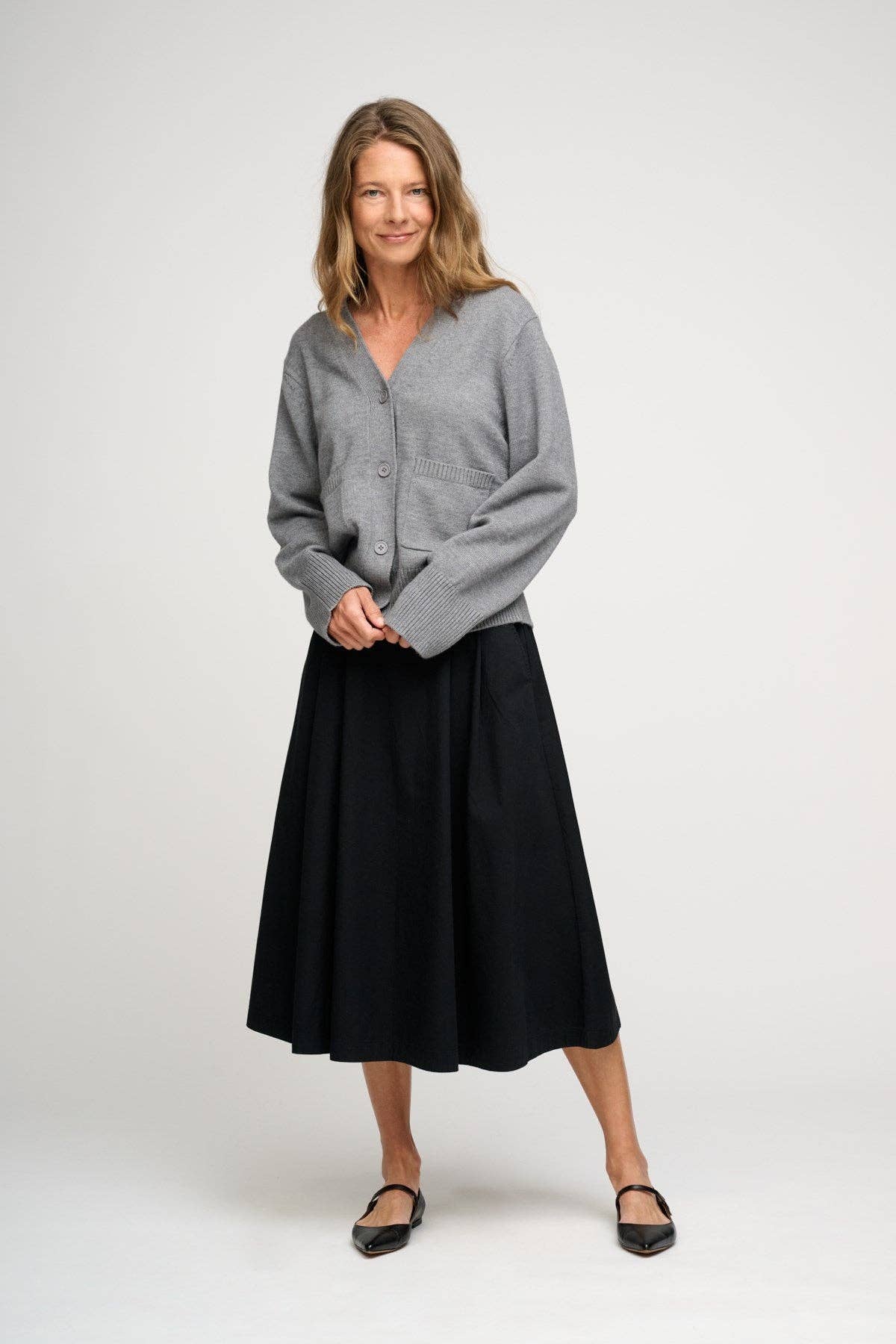 noir Jupe en sergé noire coupe évasée Poem en vente sur Faire3