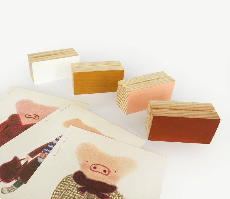 Wooden Objects Co - Wholesale Place Card / Place Holder - Color Block Wooden Photo Holder, Wood Picture Stand5