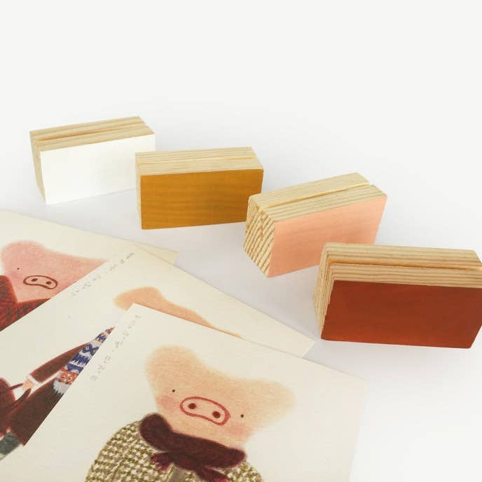 Wooden Objects Co - Wholesale Place Card / Place Holder - Color Block Wooden Photo Holder, Wood Picture Stand5