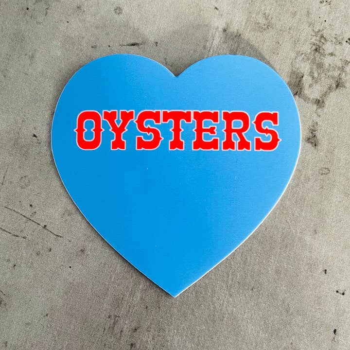 Oysters heart sticker // foodie cooking chef gifts seafood for wholesale by The Silver Spider