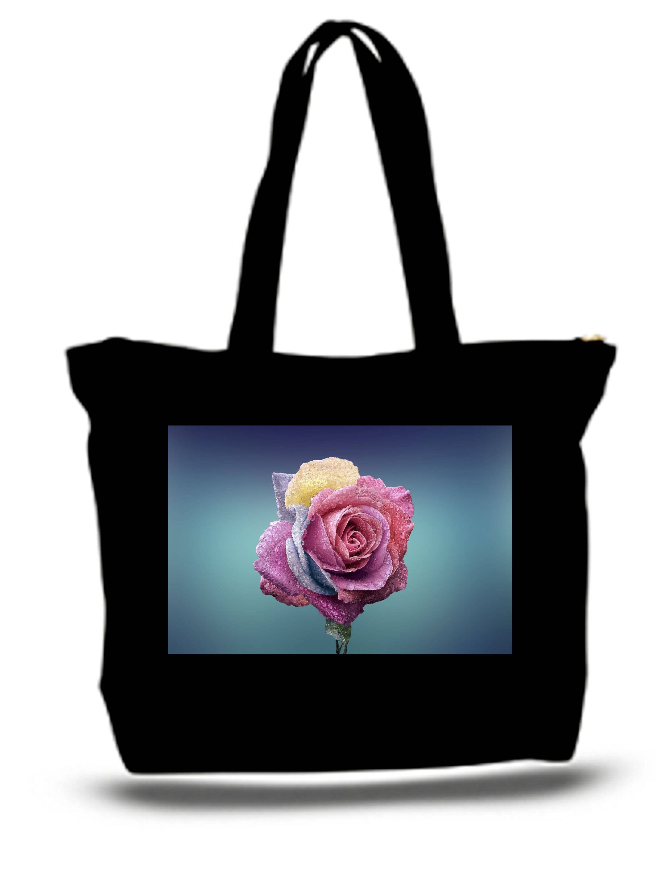 BMS BIZ - Wholesale Tote Bag - Women's - Pink Rose Large  Tote Grocery & Stuff Bag0