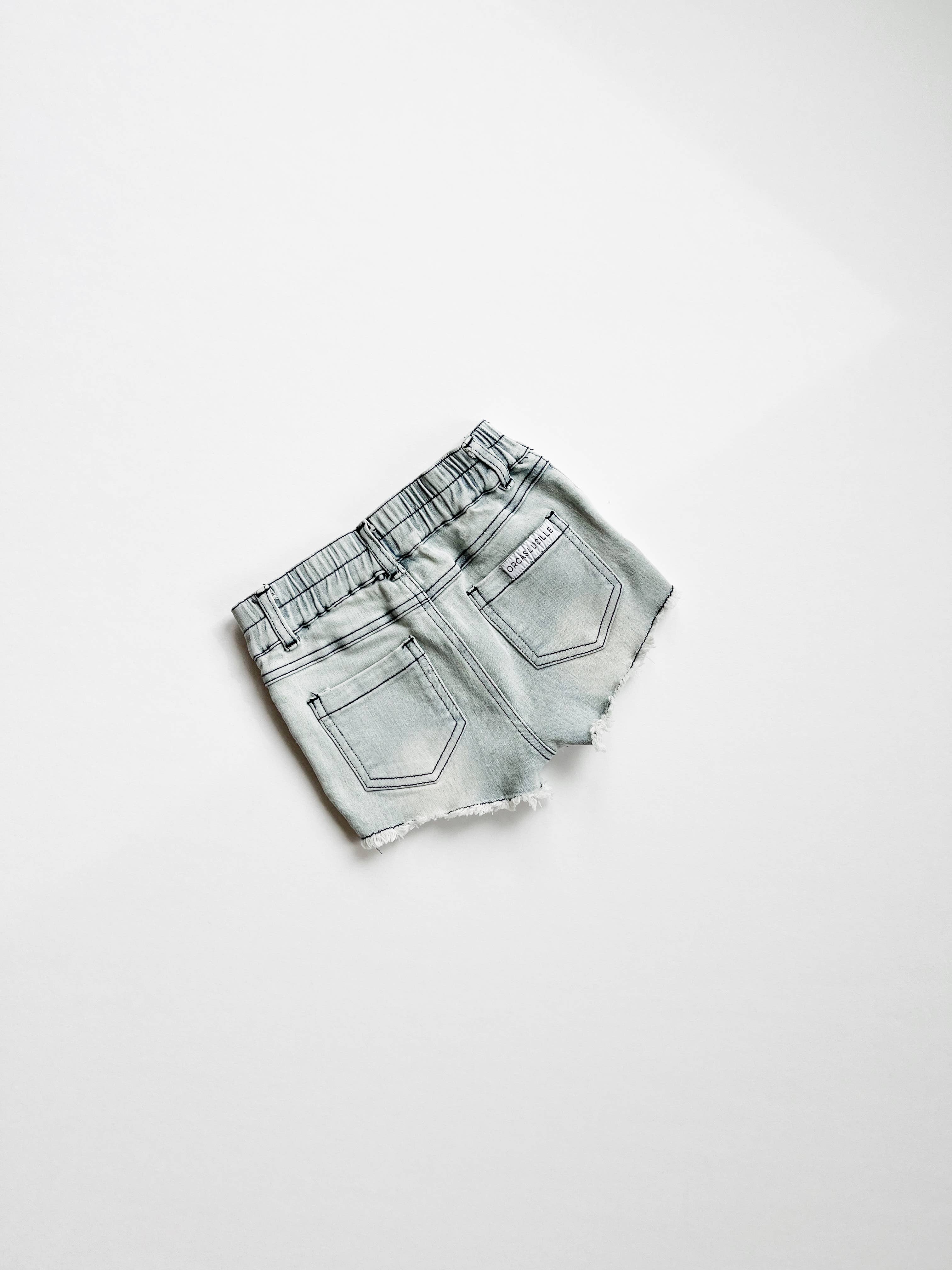 Orcas Lucille - Wholesale Shorts - Kids - Girls Denim Shorts - Slate Gray1