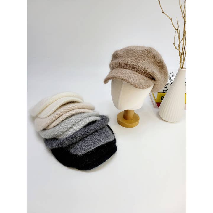 Comfortarians - Wholesale Newsboy/Schoolboy Hat - Women's - Angora Wool Newsboy hat, Angora Beret with brim5