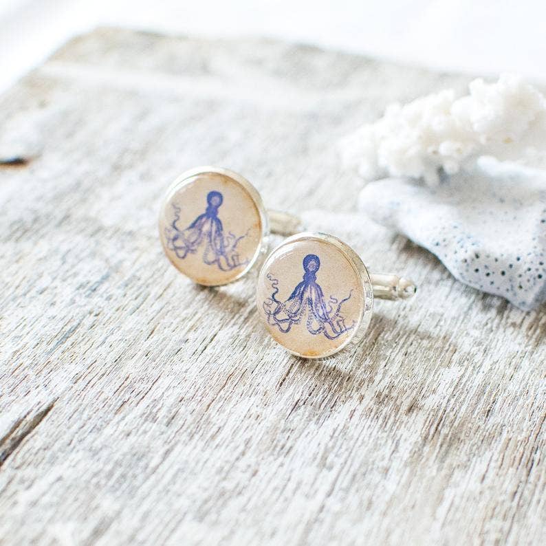 Juju Treasures - Wholesale Cufflinks - Blue Octopus Cufflinks4