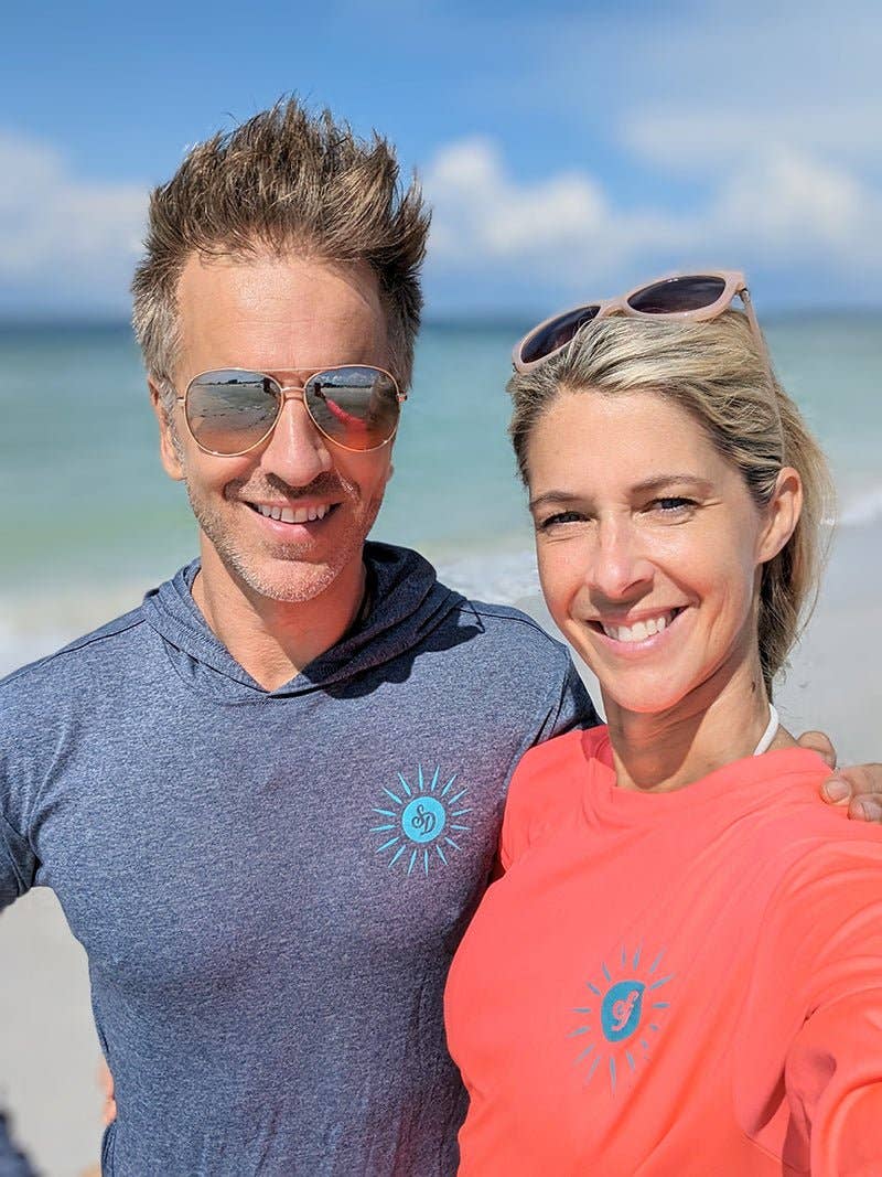 Sun Drunk - Wholesale Rashguard - Men's - UPF 50+ Sun Shirt - Heather Navy with Hood3