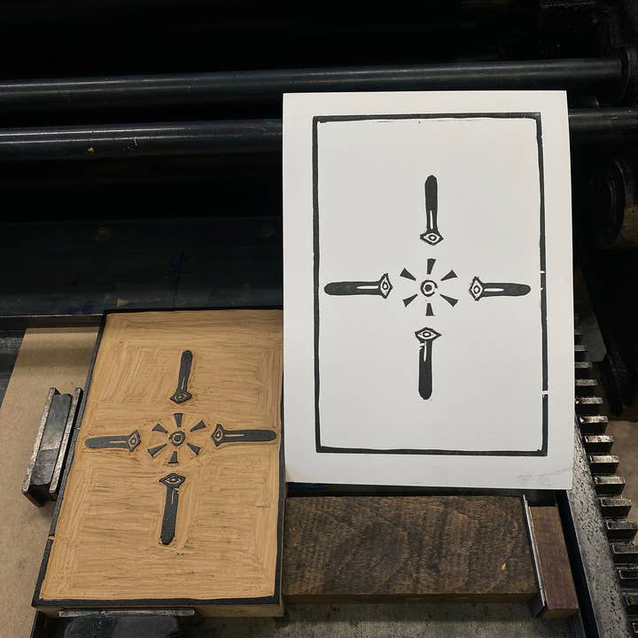 Three to the Em Prints - Wholesale Art Print - Perspective Linocut Letterpress Print Set – Handprinted Art6