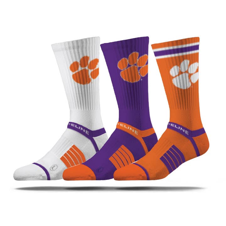 Clemson University | Premium Knit Crew 3 Pack | NCAA 3 Pack G2 | N02503000ML for wholesale by Strideline