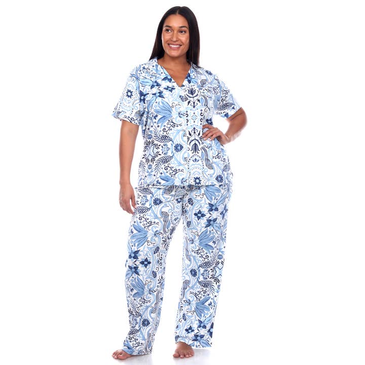 WHITE MARK - Vente Haut et bas de pyjama – femme - Pyjama Tropical - Grandes Tailles1