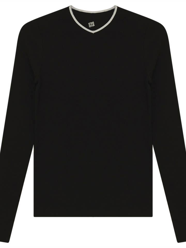 V-Neck Ribbed Tee for wholesale by Hush.Shop