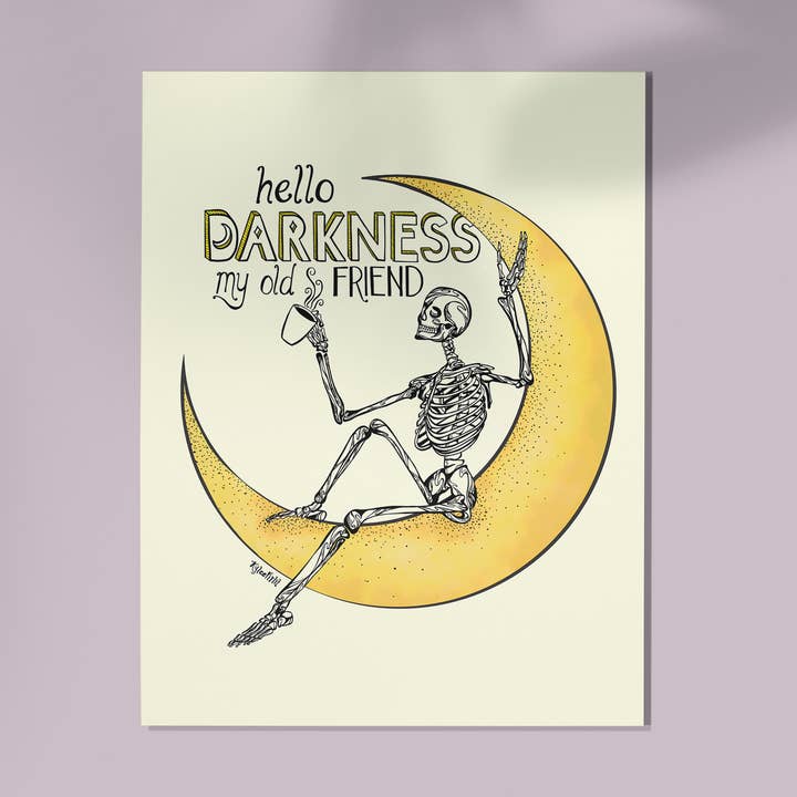 Hello Darkness Art Print for wholesale by Kylee Firlit Creative