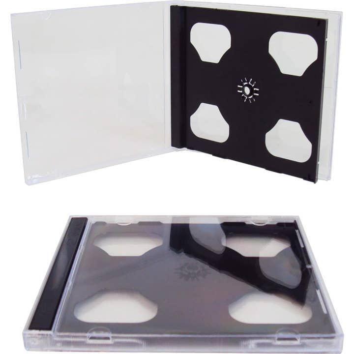 Contenitore/vassoio porta CD Jewel, 2 dischi, trasparente e grigio scuro per la vendita all'ingrosso da parte di Square Deal Recordings & Supplies