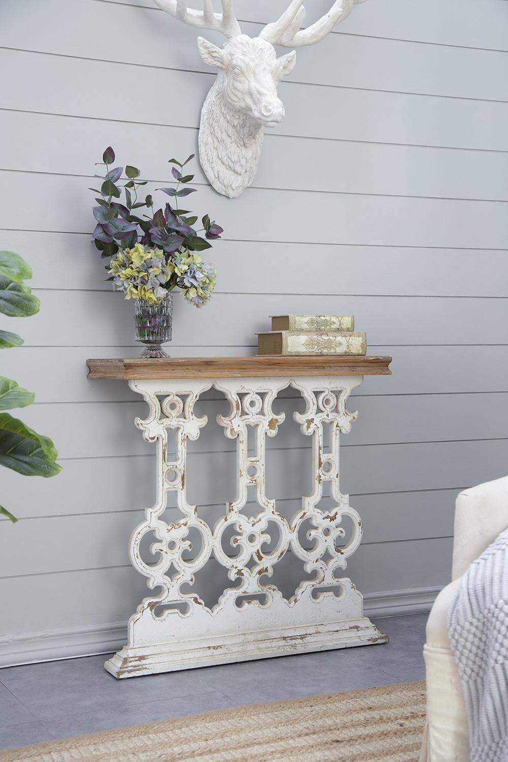 A&B Home Group Inc. - Vente Console - Table console vintage classique blanc lavé 32x12x32"7