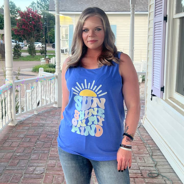 Sunshine on My Mind Comfort Colors tank top for wholesale by Harley Rae