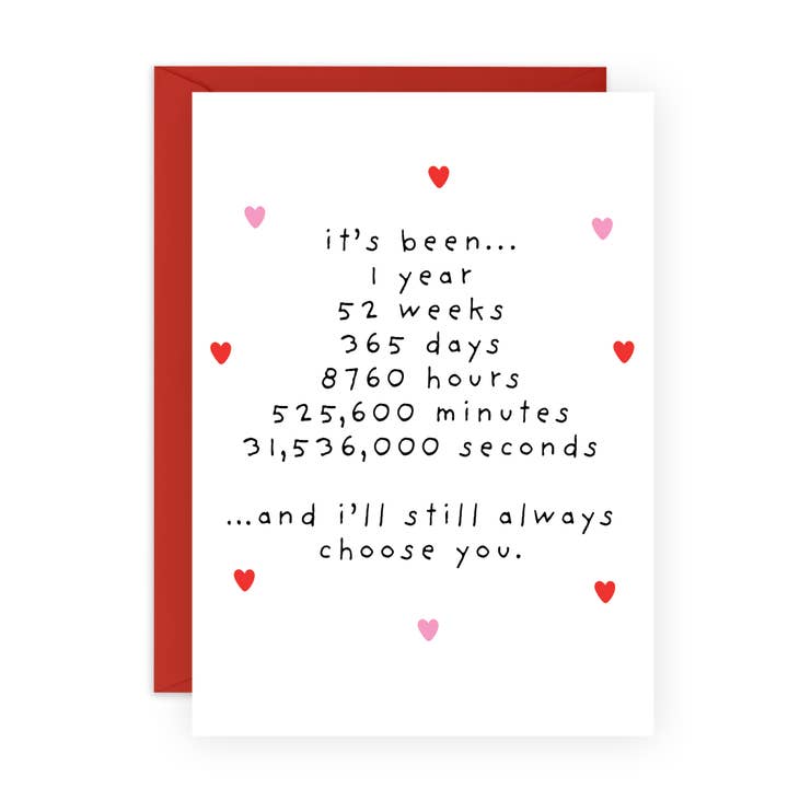 1 YEAR ANNI Love Card for Him, Her for wholesale by Central 23 Cards