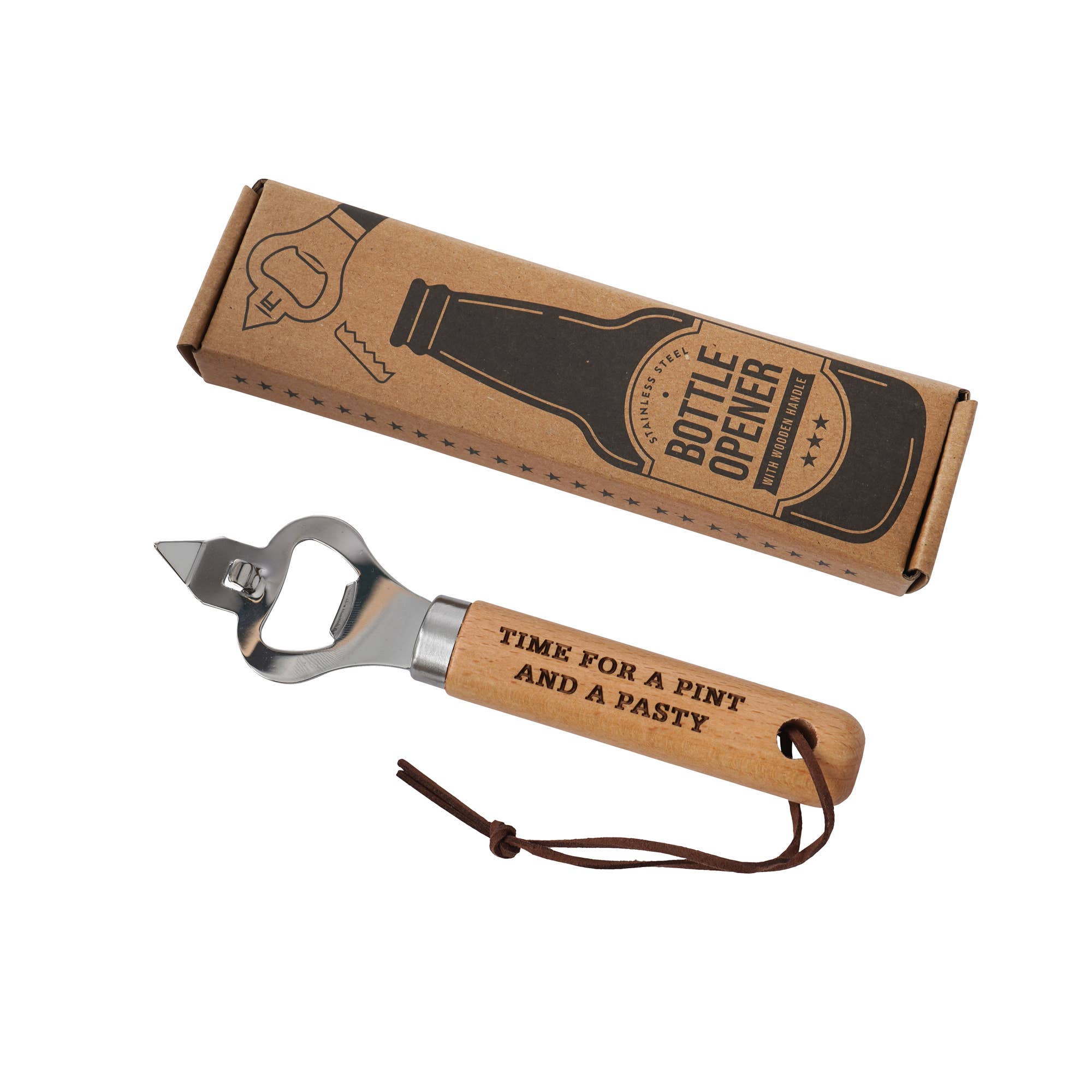 CGB Giftware – wholesale Bottle/wine opener – Cornish Gifts 'Time For A Pasty...' Wooden Bottle Opener1
