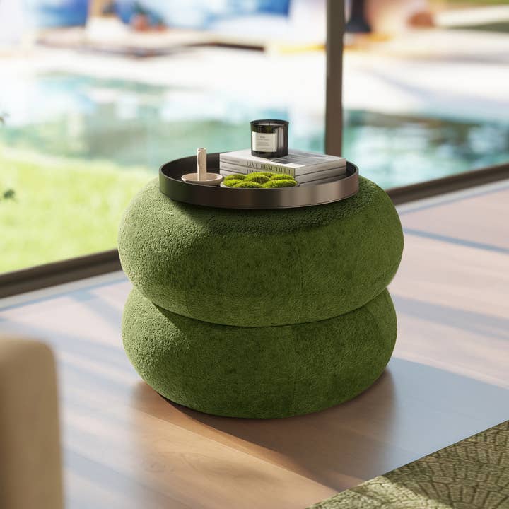 Jennifer Taylor Home - Wholesale Ottoman - Nest 19.5" Low Round Upholstered Ottoman Chenille