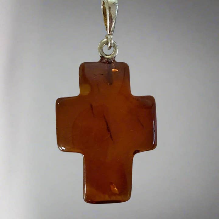 Cognac Amber Cross Pendant for wholesale by Amber House