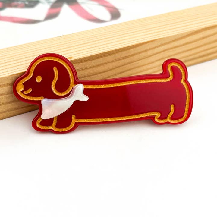 SoapElenGlen - Wholesale Hair Clip - Women's - Running Puppy Hair Clip, Cute Animal Acetate Hair Barrette