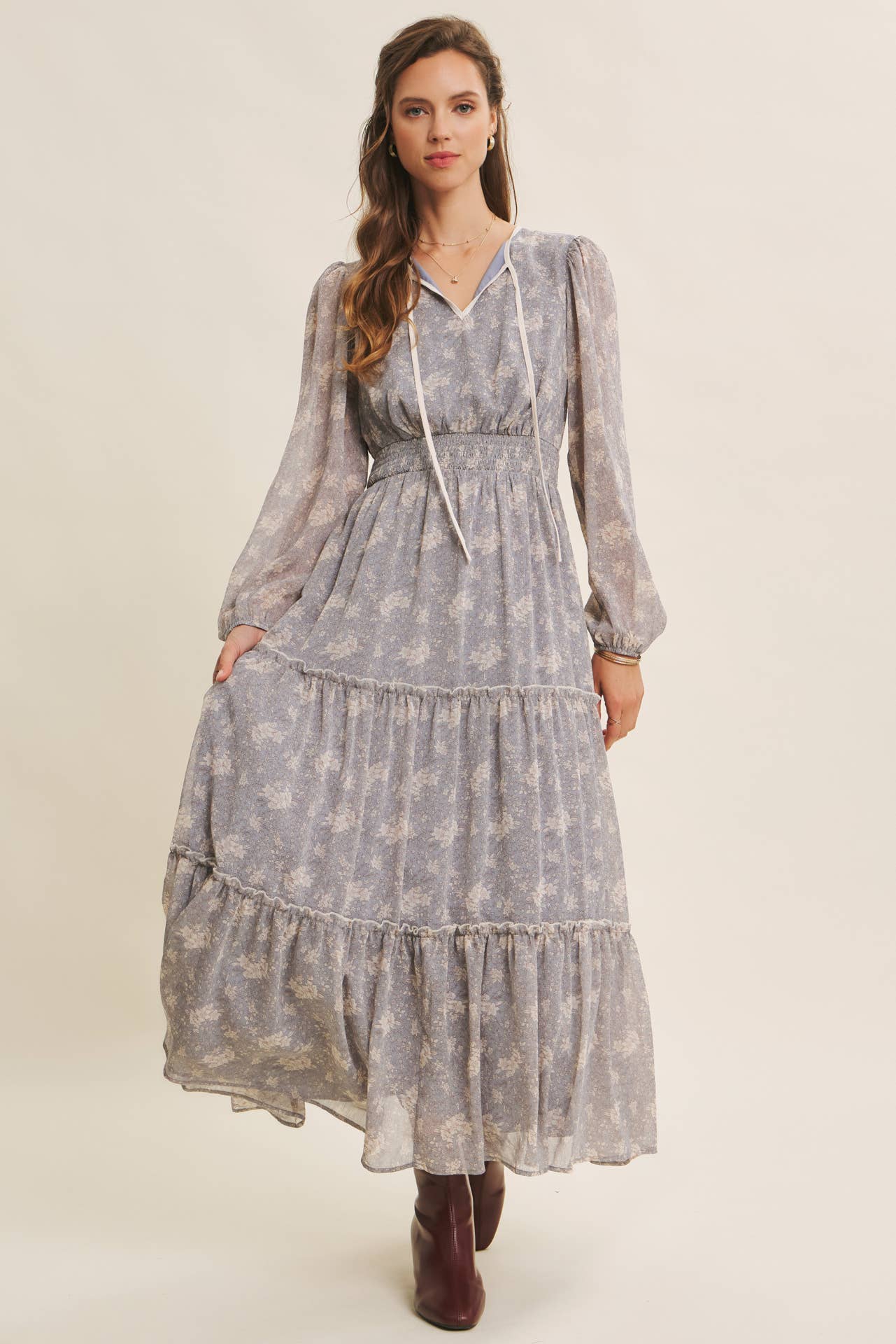 in february - Wholesale Dress - Women's - DELICATE ROMANTIC SHEER FLORAL MAXI DRESS13