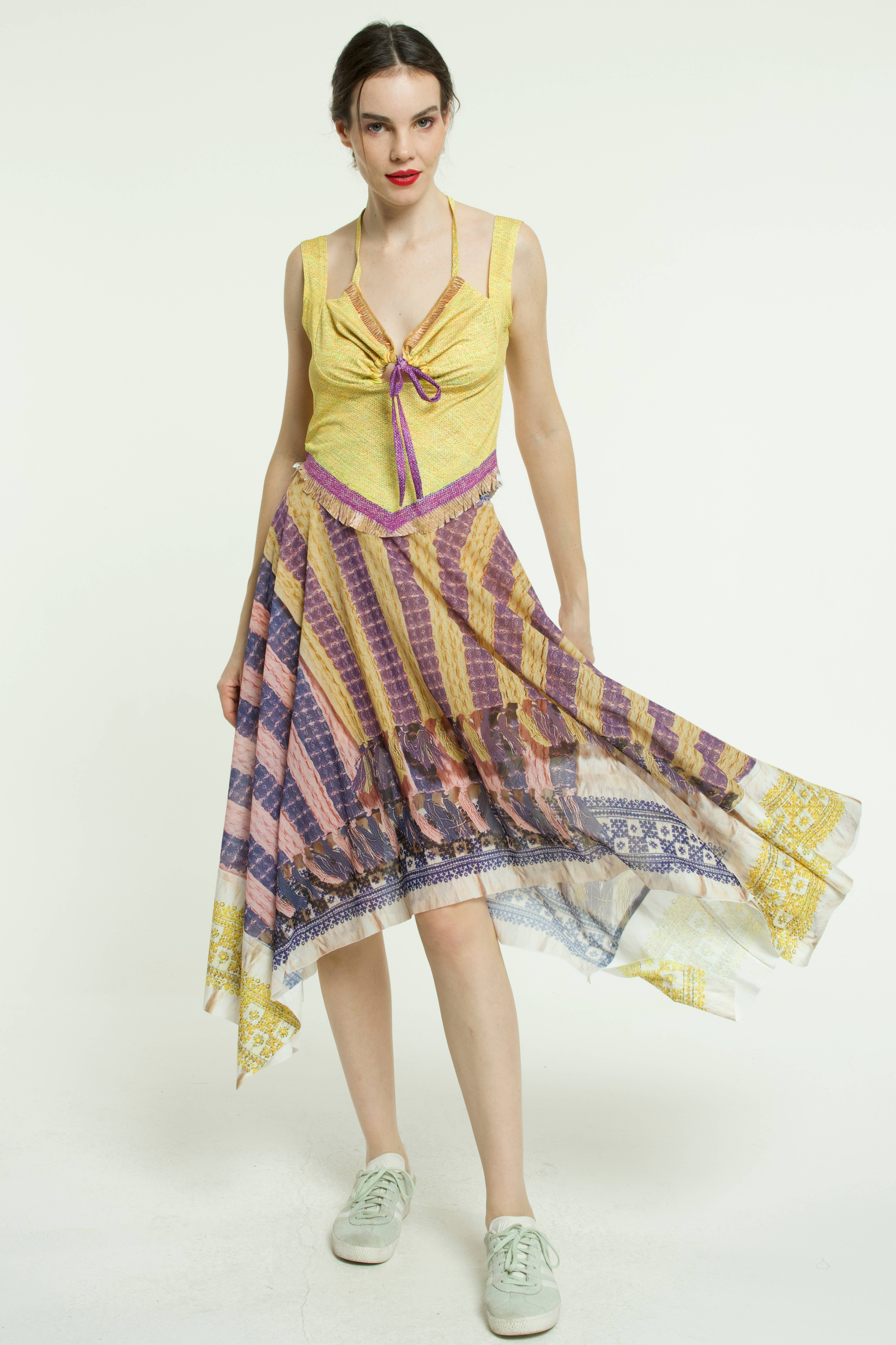 IPNG Design - Vendita all'ingrosso Camicetta - Donna - Blusa Tiki - Gialla - Estiva8