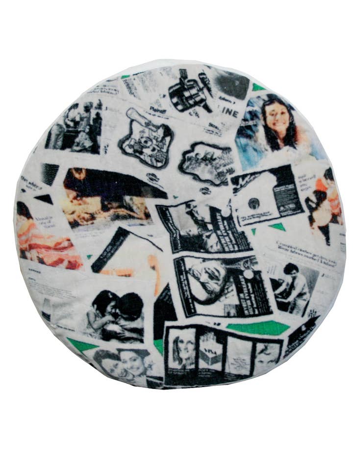 Newspaper Round Cushion for wholesale by IN CREATION INC