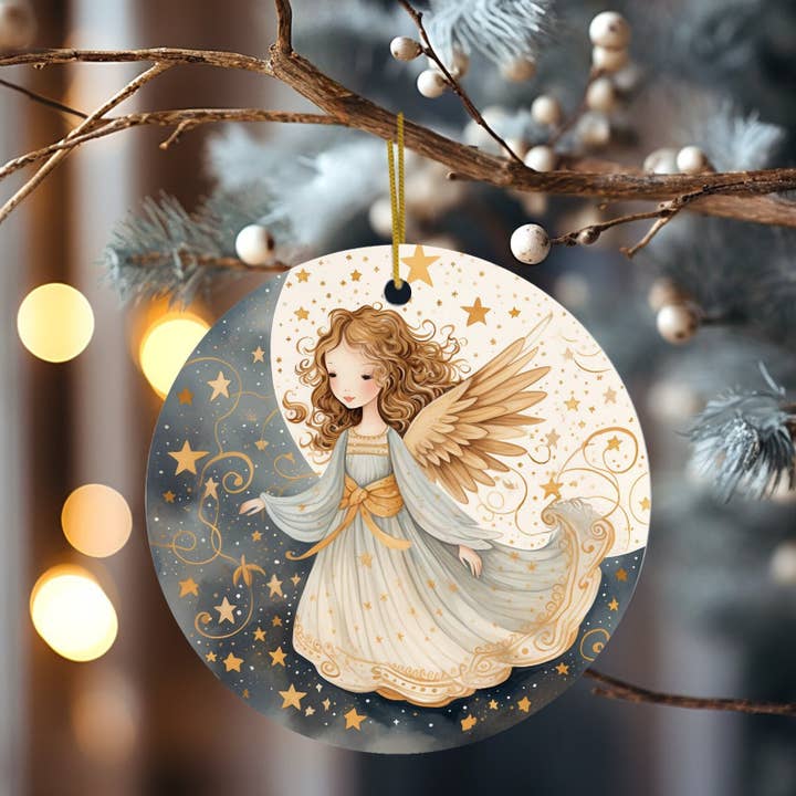 Fernville Creations - Wholesale Ornament - Angel Ceramic Keepsake Ornament for Christmas Tree Decor