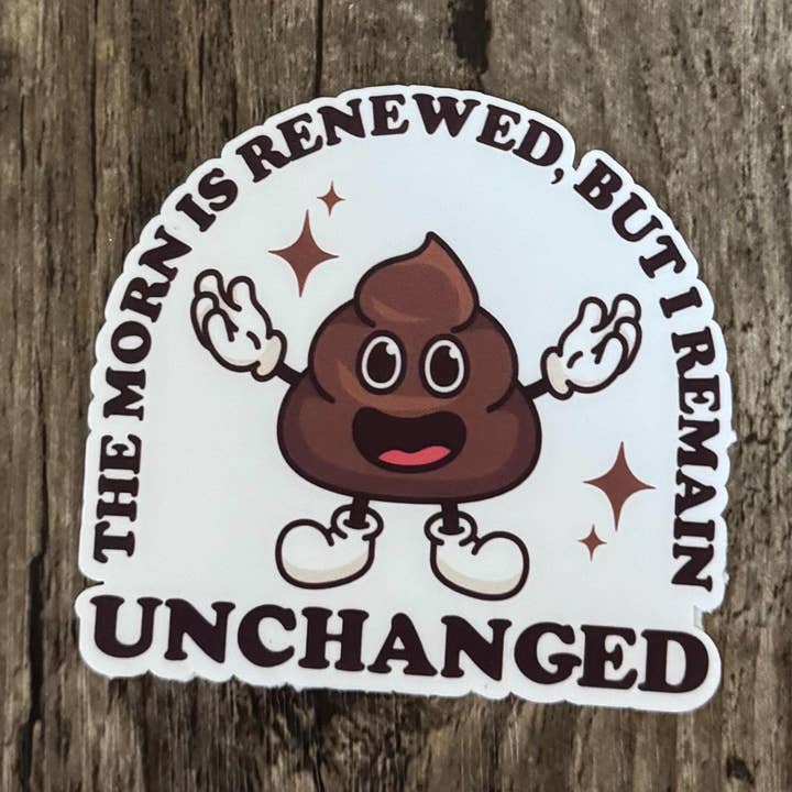 Same Shit Different Day Poop Emoji Vintage Funny Sticker for wholesale by S&Y Brand Paper co.