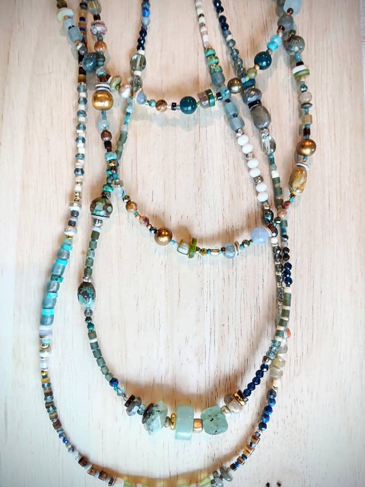 Whisper Trio Collection | Turquoise, Larimar, Opal for wholesale by HavSolStudio