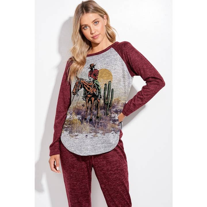 Ensemble de vêtements de détente à imprimé cowboy du désert pour la vente par Phil Love