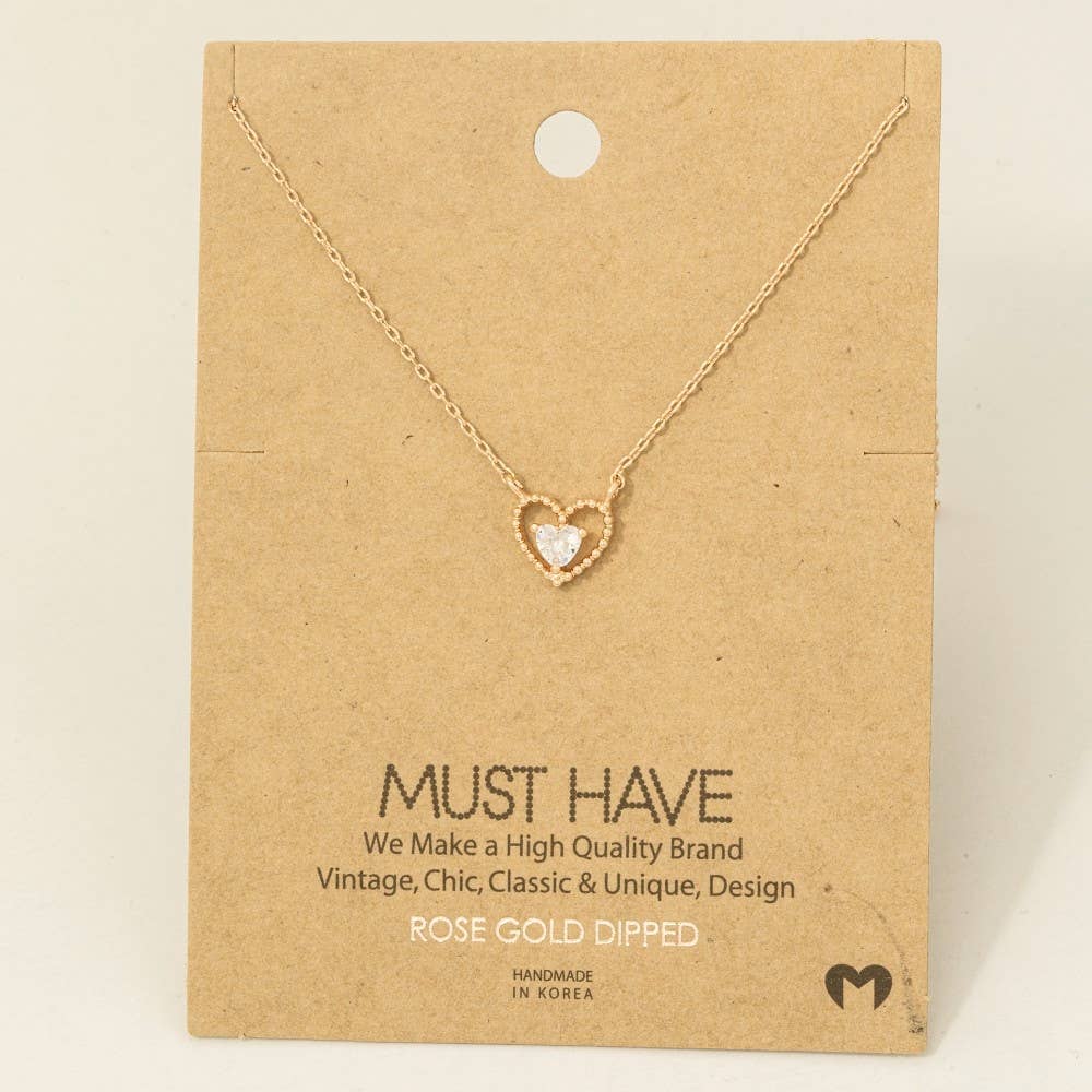 Fame Accessories – Engroshandel Halskæde med vedhæng – Gulddyppet Halo Cz hjerte vedhæng halskæde4