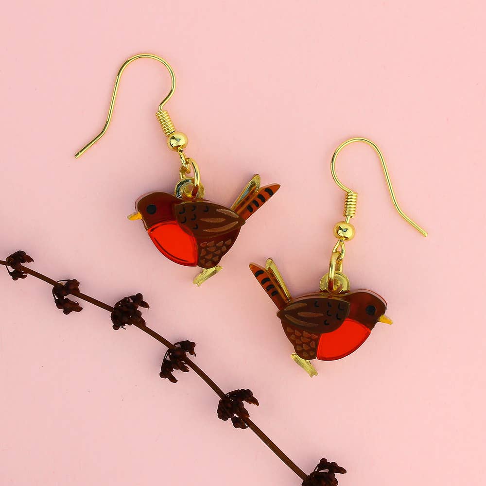 Tortoiseshell Robin Earrings for wholesale on Faire