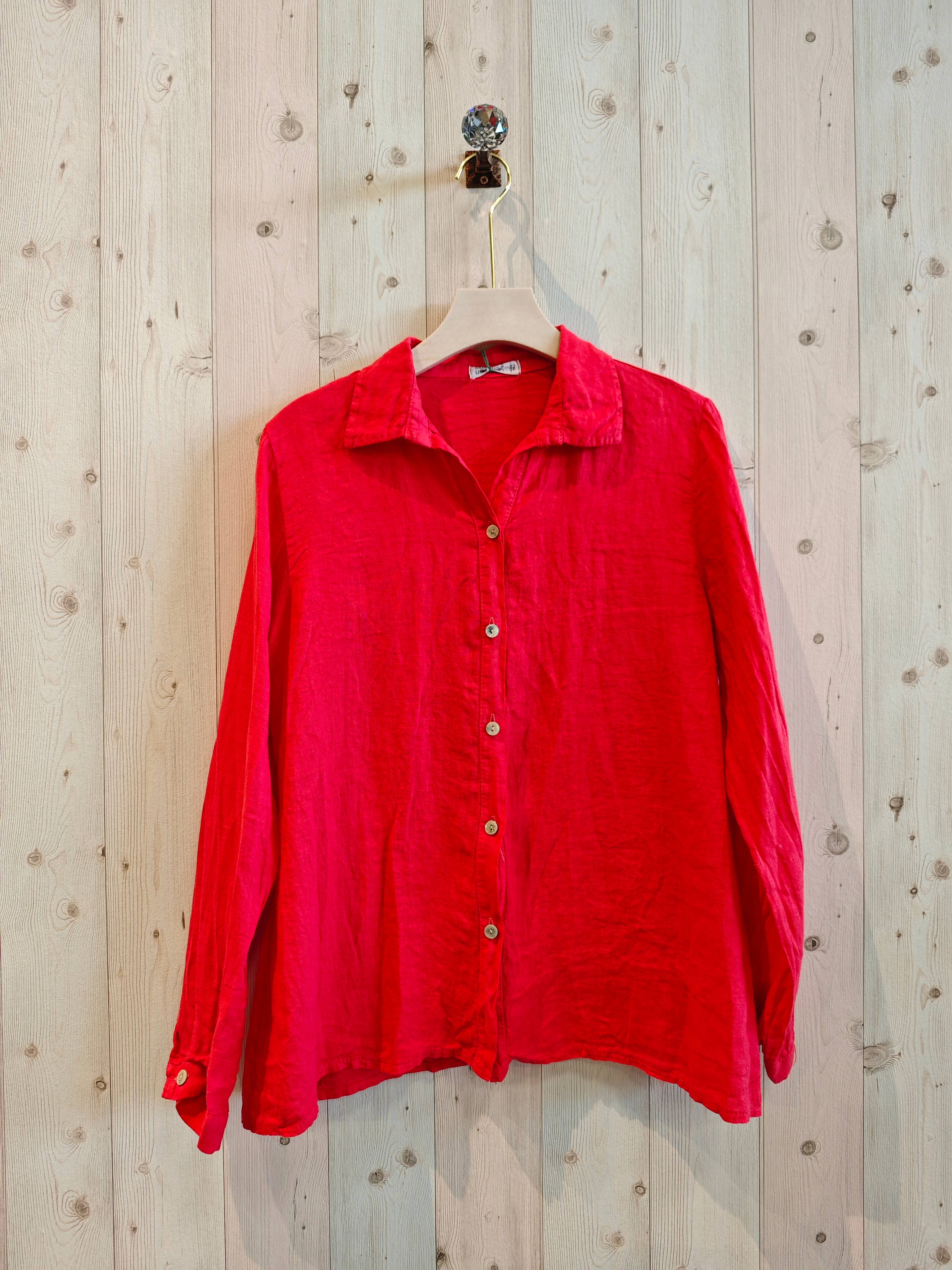 Linen & More - Vente Chemise à col boutonné – femme - Chemise basique pour femme 100 % lin21