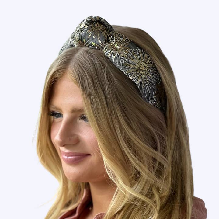 The Heady Chic - Wholesale Fashion Headband - Women's - Adult Firework Sequin Knotted Headband1