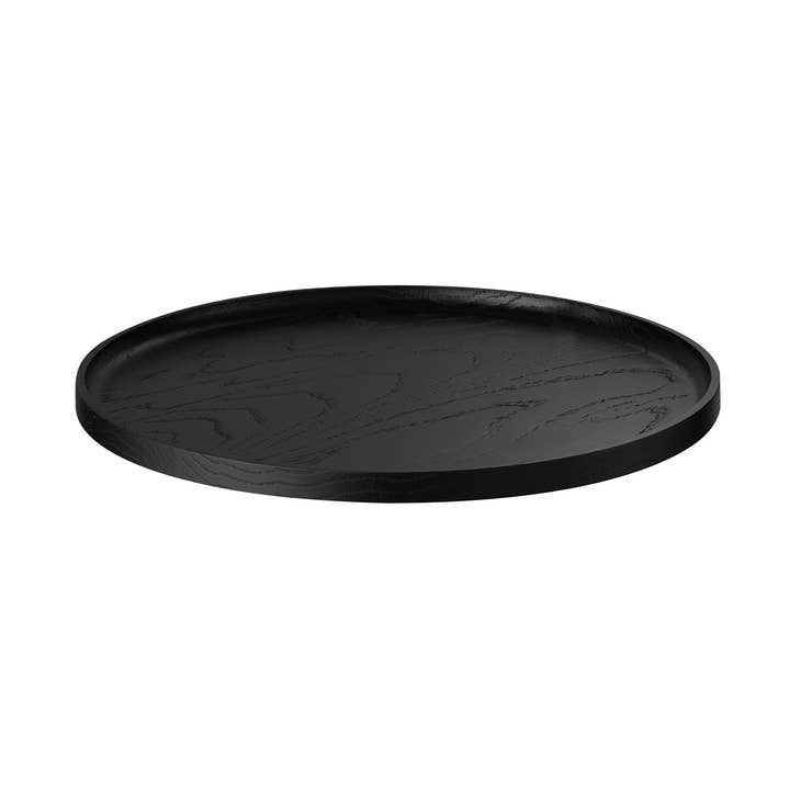 OKU Oak Round Tray - Black for wholesale by blomus