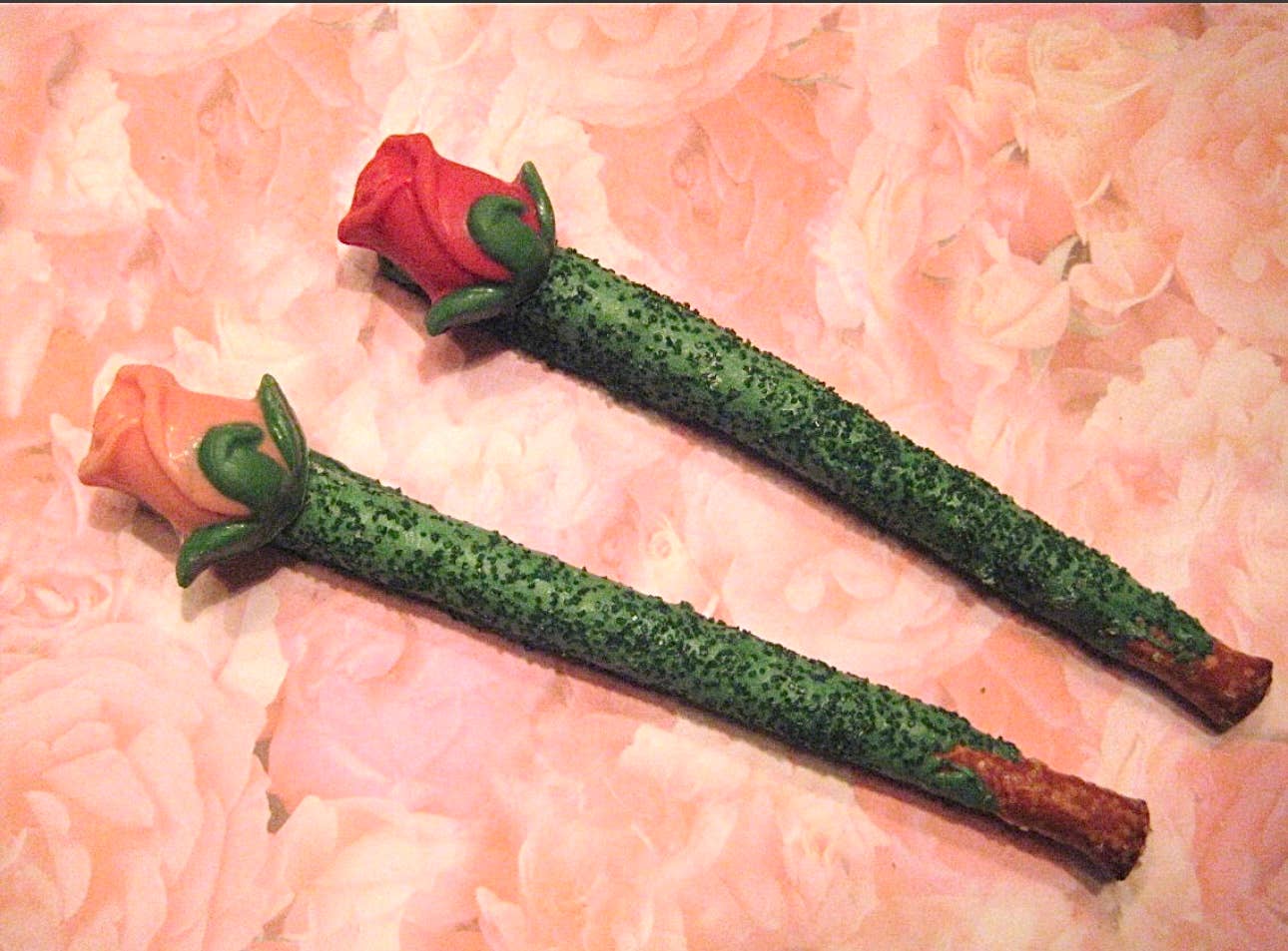 Delightful Chocolates - Wholesale Chocolate Covered Sweets - Long Stem Rose Chocolate Covered Pretzel Rods4
