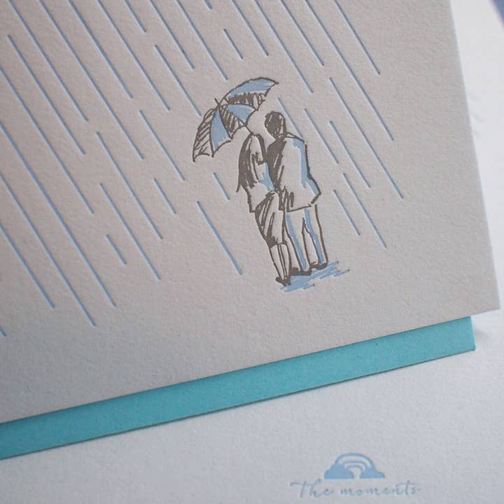 letterpress love card : rainy days for wholesale by ditto ditto