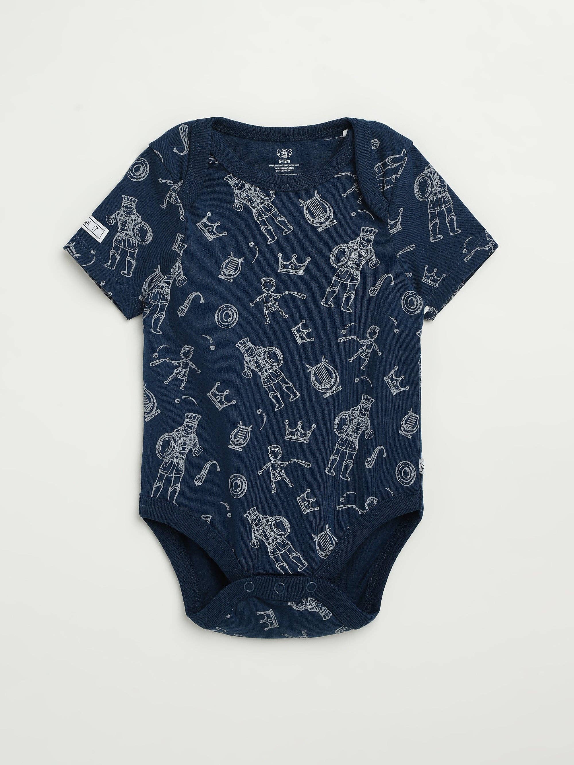Holy Pals - Wholesale Bodysuit (Non-Footed) - Baby - David & Goliath Sailor Blue Short Sleeve Bodysuit Cotton