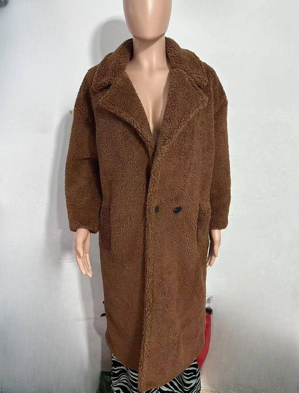 Rosa Clothing - Wholesale Fur/Faux Fur Coat - Women's - Plush long teddy fleece trench coat0