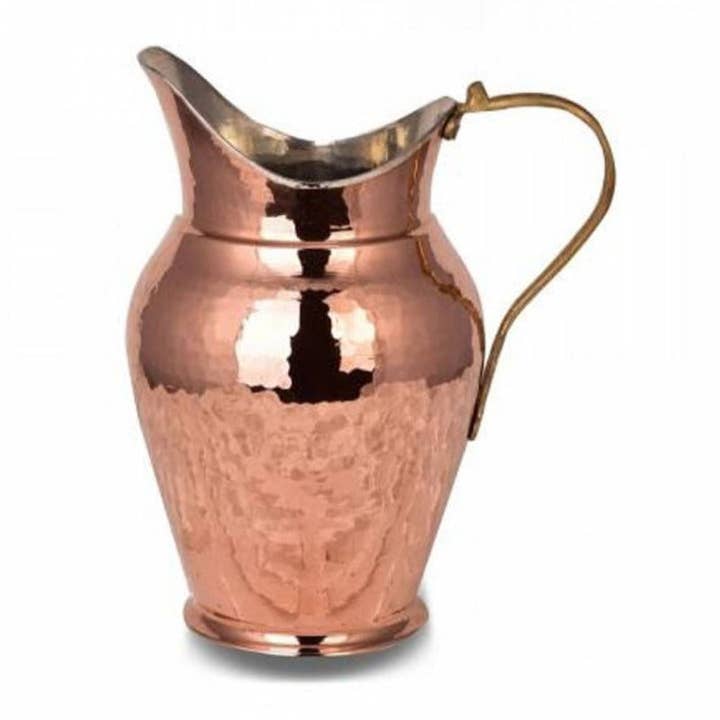 Hakan - Wholesale Jug - Handmade Traditional Copper Water Pitcher with Handle, 84.753