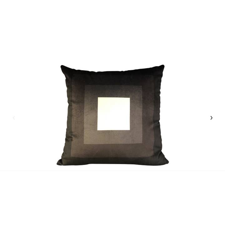 Modern Handmade Black and White Geometric Print Velvet Pillow for wholesale by Magic Hill - Mercantile