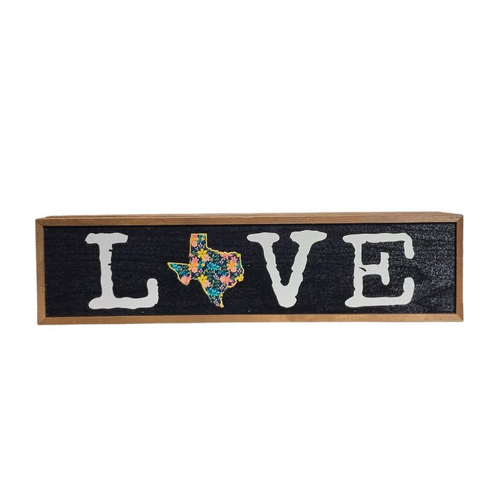 Personalized Love Floral State 24x6 Sign - Spring Home Décor for wholesale by Driftless Studios