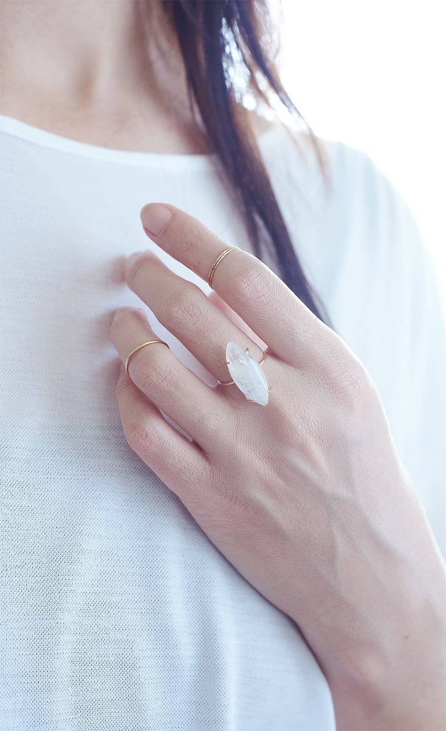 Friedasophie - Wholesale Single Stone/Solitaire Ring - Marquise Moonstone Gold Ring2