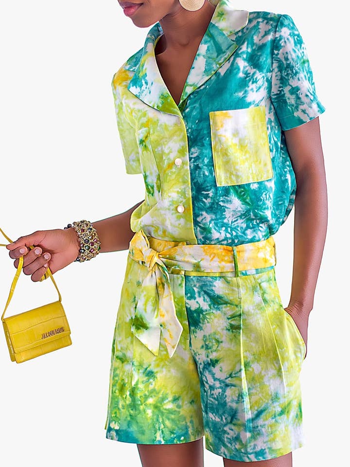 Camisa de algodão Yadi tie and dye por atacado de Kalyca