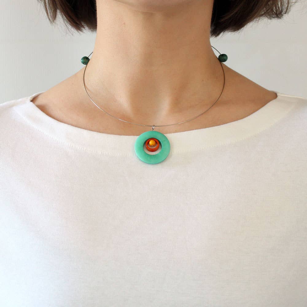 Muichic Natural Jewelry - Wholesale Choker/Collar - Circles Tagua Choker Handmade Fairtrade Lightweight3