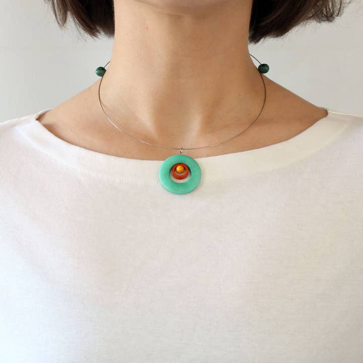 Muichic Natural Jewelry - Wholesale Choker/Collar - Circles Tagua Choker Handmade Fairtrade Lightweight3