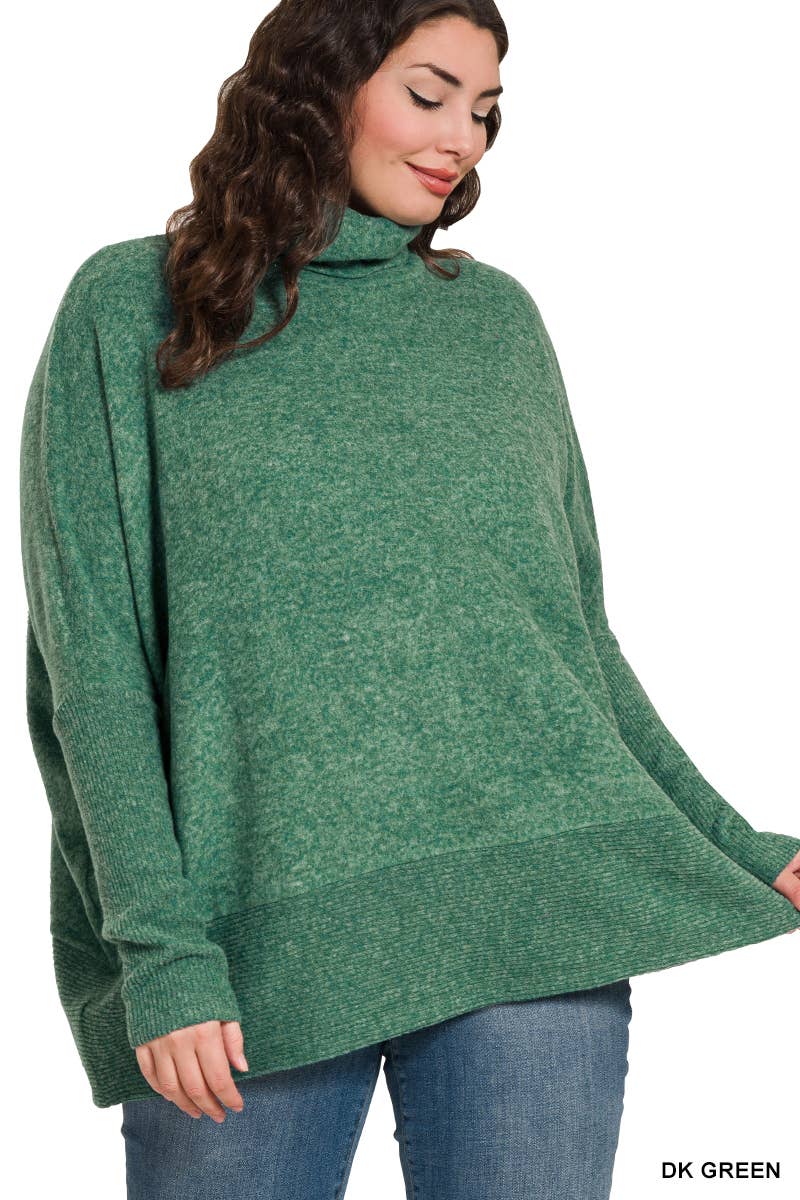 42POPS – wholesale Pullovertröja - Dam – .....1014 Plus Borstad Melange Hacci Polotröja SI-267882