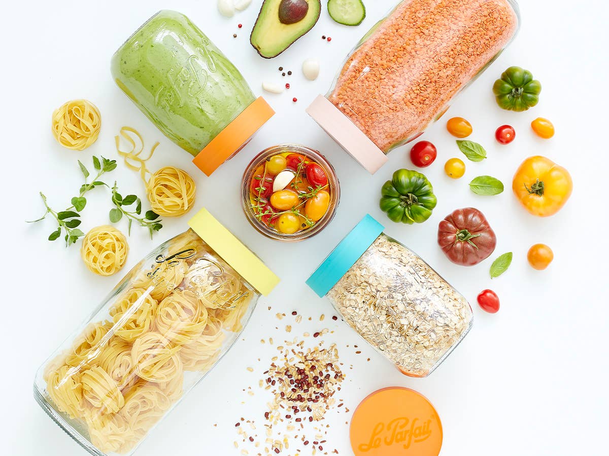 Le Parfait - Wholesale Jar - 2L Bulk Storage Glass Jar Screw Top W Mixed ColorLid2