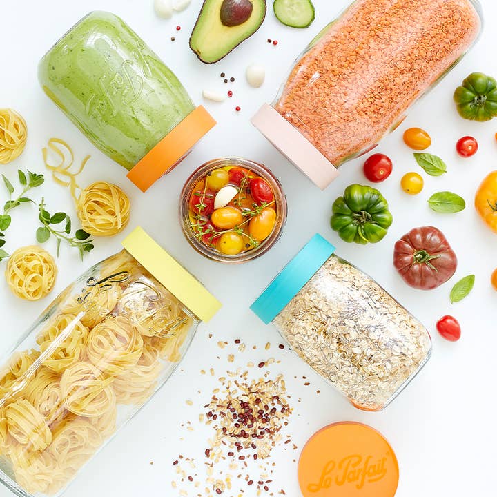 Le Parfait - Wholesale Jar - 2L Bulk Storage Glass Jar Screw Top W Mixed ColorLid2