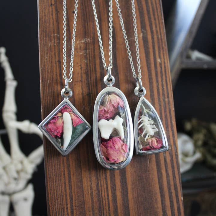 Kitty Bomb Curios - Vendita all'ingrosso Collana con ciondolo/pendaglio - Collane d'ossa strane reliquie finestra dente gioielli collana3